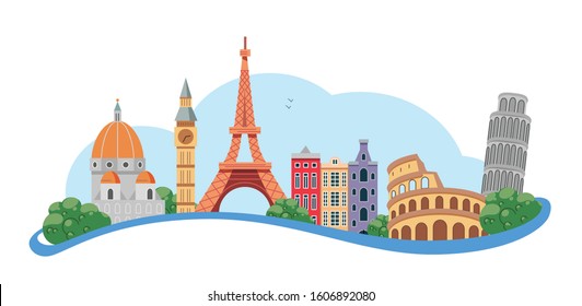 Welcome to Europe. Vector Illustration