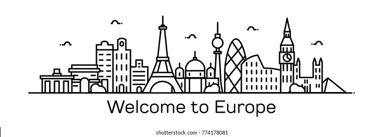 Welcome To Europe. Vector Illustration