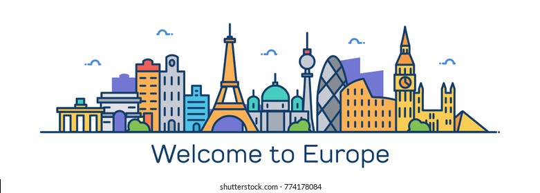 Welcome to Europe. Vector Illustration