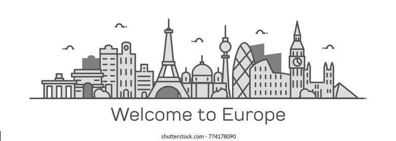 Welcome to Europe. Vector Illustration