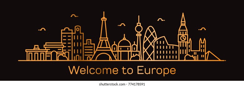 Welcome to Europe. Vector Illustration