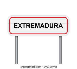 Welcome to Extremadura, Spain road sign vector