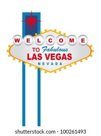 welcome to fabulous las vegas nevada sign over white background. vector