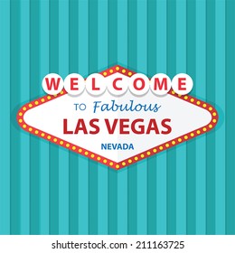 Welcome to Fabulous Las Vegas Nevada Sign On Curtains Background, VECTOR, EPS10