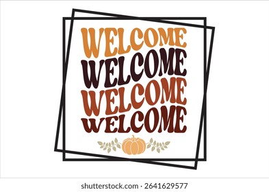 Welcome, Fall Design, Fall  Designs, Fall Sign, Cut File,  files for cricut,
Handwriting text  Fall isolated on white background square composition. Hand drawn vector art.