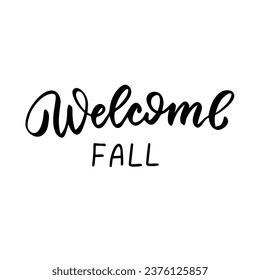 Welcome fall word design logo