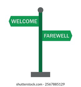 welcome and farewell illustration vector design