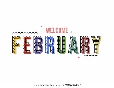 Welcome february greeting poster design