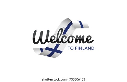 Welcome to Finland flag sign logo icon