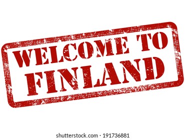 welcome to finland grunge stamp with on vector illustration