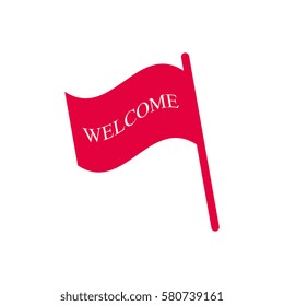 Welcome flag flat sign
