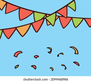 Welcome flag hand drawing illustration