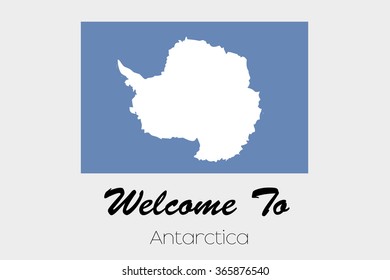 A Welcome to Flag Illustration of the country of Antartica