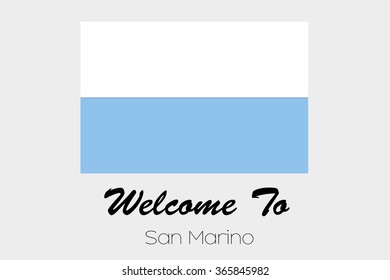 A Welcome to Flag Illustration of the country of San Marino