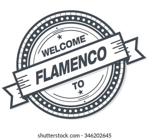 Welcome To Flamenco Badge Stamp