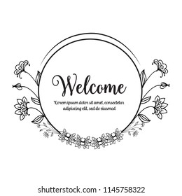 Welcome floral design hand draw collection vector illustration