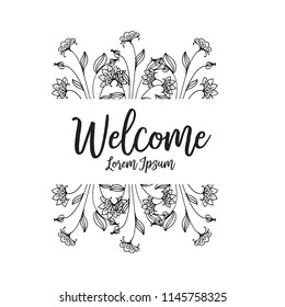 Welcome floral design hand draw collection vector illustration