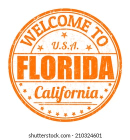 Welcome to Florida grunge rubber stamp on white background, vector illustration