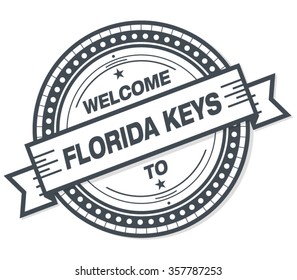 Welcome To Florida Keys Stamp Badge