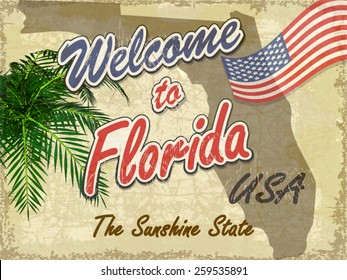 Welcome to Florida retro background.