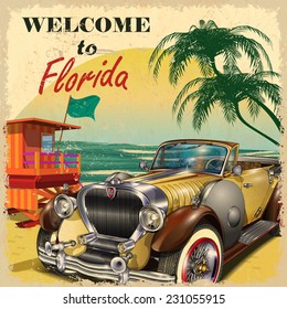 Welcome to Florida retro poster.