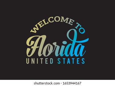 Welcome Florida Word Text Creative Font Stock Vector (Royalty Free ...