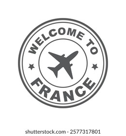 Welcome to France - stamp, vector, icon.