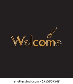 logotipo frontal de bienvenida,tipo de archivo eps basado en vector 10