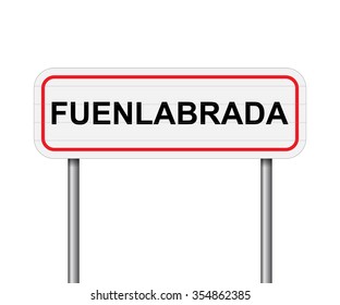 Welcome to Fuenlabrada Spain road sign vector