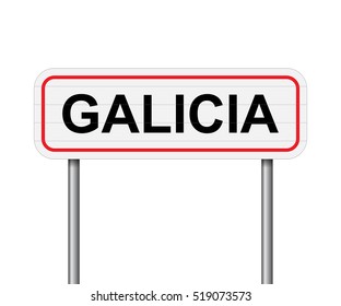 Welcome to Galicia, Spain road sign vector