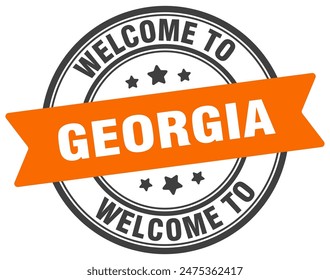 Welcome to Georgia stamp. Georgia round sign isolated on white background