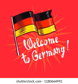 Welcome to germany concept background. Hand drawn illustration of welcome to germany vector concept background for web design