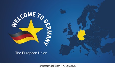 Welcome to Germany EU map banner logo icon
