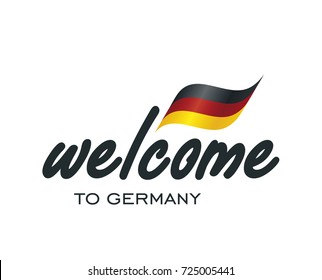 Welcome to Germany flag sign logo icon