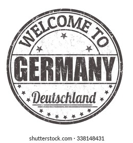 Welcome to Germany grunge rubber stamp on white background, vector illustration