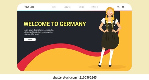 Welcome to the Germany landing page with flat illustration