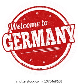 Welcome to Germany sign or stamp on white background, vector illustration