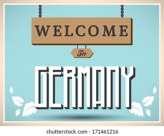 Welcome to Germany sign. Vector design.