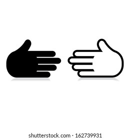 welcome gesture. vector icons of hand. eps8