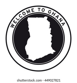 Welcome to Ghana vector logo sticker button