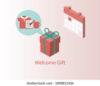 welcome gift for the first day of new employee vector