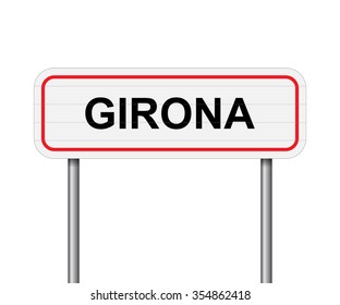 Welcome to Girona Spain road sign vector