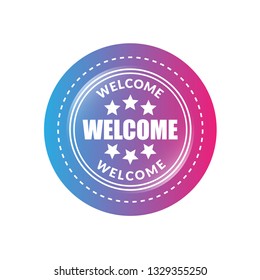 welcome glossy button - label,sign.sticker,emblem