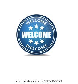 welcome glossy button - label,sign.sticker,emblem