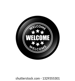 welcome glossy button - label,sign.sticker,emblem
