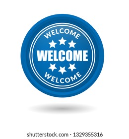 welcome glossy button - label,sign.sticker,emblem