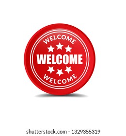 welcome glossy button - label,sign.sticker,emblem