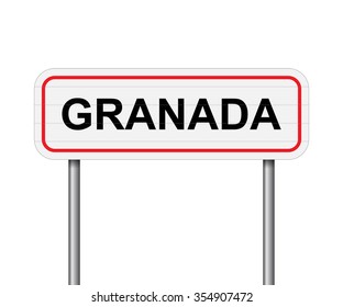 Welcome to Granada Spain road sign vector