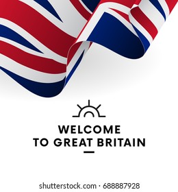 Welcome to Great Britain. Great Britain flag. Patriotic design. Vector illustration.