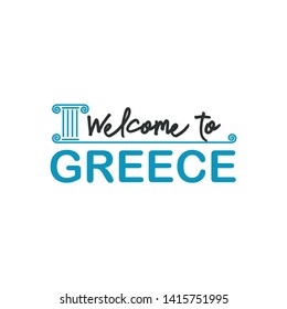 Bienvenidos a la pancarta de Grecia con columna